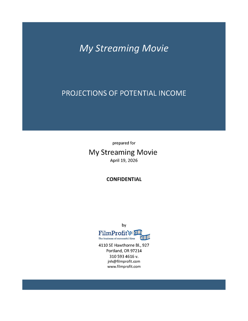 Filmmaker's Streaming Release Financials Package
